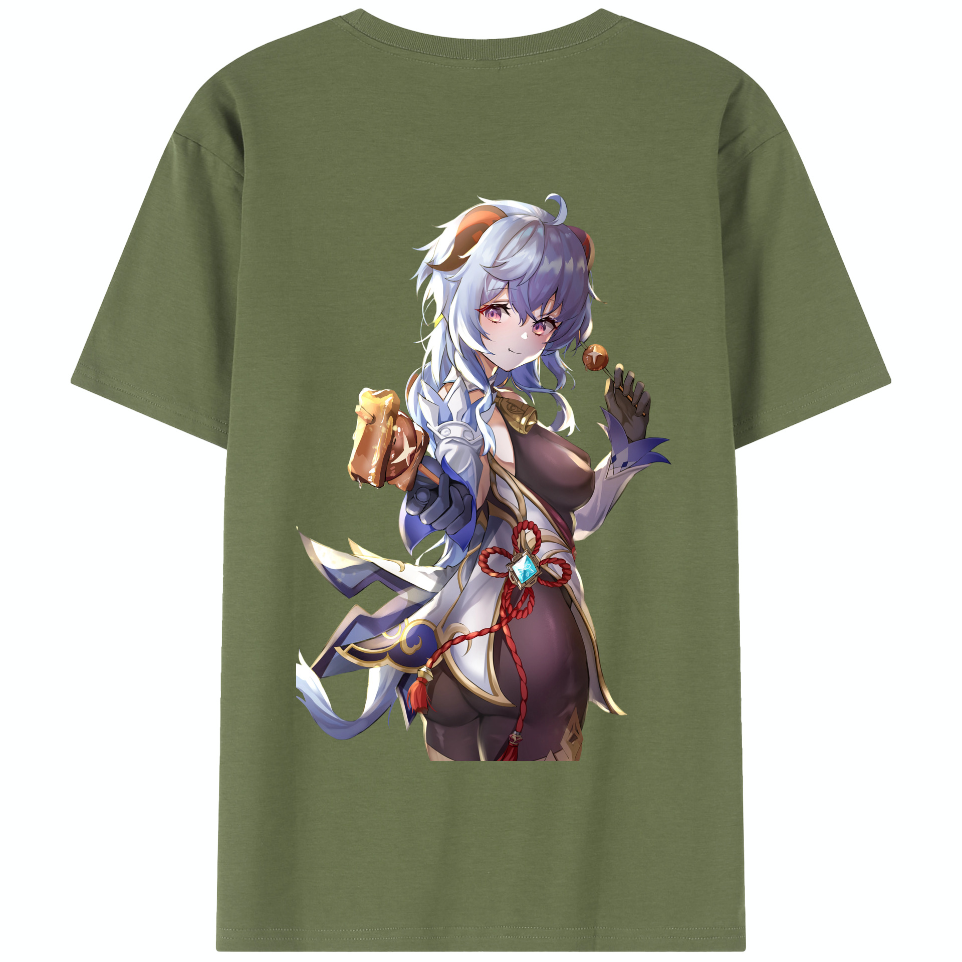 げんし神 甘雨 かんう genshin Ganyu 綿100％半袖Tシャツ（背面プリント）